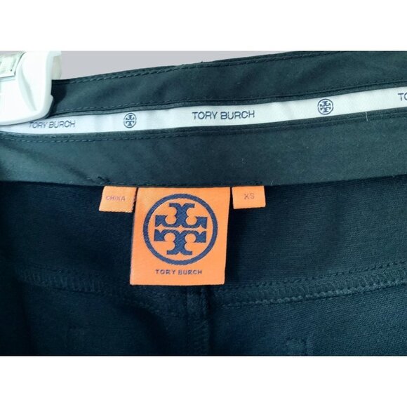 TORY BURCH LADIES DESIGNER BLACK ZIP FRONT 5 POCKET DESIGN LONG PANTS EUC XS - Picture 2 of 9